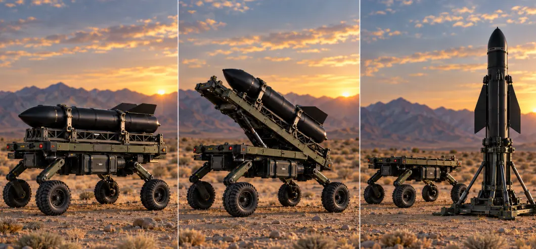 Teammate Autonomous Launch Logistics Vehicle transporting and emplacing a secured launch payload